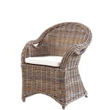 Korb Sessel BREST Natur Rattan grau Relaxsessel Fernsehsessel Wohnzimmer Indoor