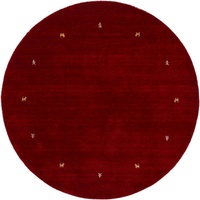 carpetfine Wollteppich »Gabbeh Uni«, rund, rot