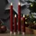 MARELIDA LED Stabkerzen Tafelkerzen Spitzkerzen rustikal 24,5cm rot 2St