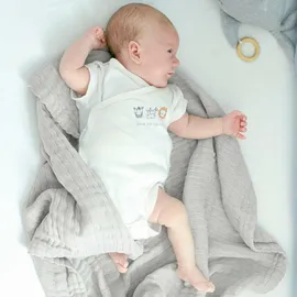 nordic coast company Musselindeckegrau, Grau, Textil, 80x80 cm] Schlafen, Babybett-Ausstattung, Babydecken & Babykissen, Babydecken