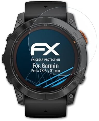 atFoliX Schutzfolie kompatibel mit Garmin Fenix 7X Pro 51 mm Folie, ultraklare FX Displayschutzfolie (3X)