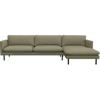 FLEXLUX Ecksofa Bolzano, elegant und bequem, L-Form, Sitzaufbau mit Kaltschaum & Stahl-Wellen, loose Sitz -& Rückenkissen grün