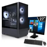 SYSTEMTREFF Office Komplett PC Set AMD Ryzen 7 5700G 8x4.6GHz | Radeon RX Vega 8 4K | 512GB M.2 NVMe | 16GB DDR4 RAM | Windows 11 | 27 TFT Monitor | Desktop Paket Computer Rechner für Büro Business