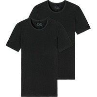 SCHIESSER Herren T-Shirt "95/5", (2er-Pack), mit rundem Halsausschnitt, Schwarz