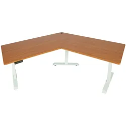 Mendler Schreibtisch HWC-D40, Computertisch, 120° elektrisch höhenverstellbar ~ natur, weiß