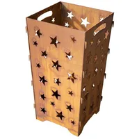 Feuerfest 123 GmbH Feuerkorb Edelrost Feuertonne Stars 70cm, (Made in Germany), Hochwertiges Design in Handarbeit gefertigt, unempfindlich & langlebig