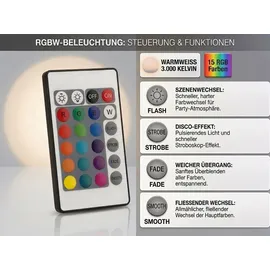 Trio Solar Außenleuchte Kunststoff Ø 20 cm inkl. 0,5 W LED Farbwechsler weiß
