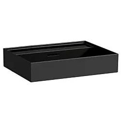 LAUFEN Kartell Aufsatzwaschtisch H8163330001091, 60x46cm, schwarz, ohne Hahnloch, Saphirkeramik