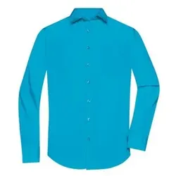 Herrenhemd Poplin Langarm JN678, türkis, Größe S - türkis - S