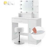 Juskys Schminktisch Zoey mit Hocker Tonia