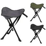 INDA-EXCLUSIV 3-Bein Hocker Campinghocker -DAS1000-1-2-Schwarz-var