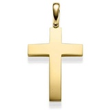 HOPLO Kreuzanhänger Anhänger Kreuz massiv Gold 585 14 Karat Gold sehr groß Gewicht 10,4 g, Made in Germany