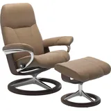 Stressless Relaxsessel Consul Leder 91 x 102 x 79 cm Braun mit Hocker