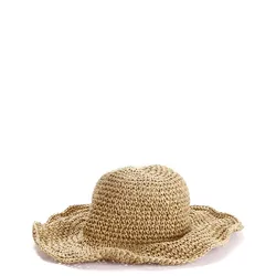 Sonnenhut LASCANA "Strohhut", Damen, beige, Obermaterial: 100% Papierstroh, feminin, Hüte, zum Krempeln und faltbar, Kopfbedeckung, Sommerhut