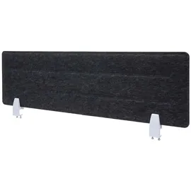 Mendler Tischtrennwand HWC-G76, Büro-Sichtschutz Schreibtisch Pinnwand, Schallschutz Stoff/Textil mit Prägung ~ 100x30cm schwarz