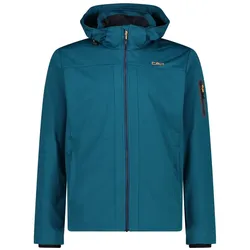 CMP Softshelljacke Light mit Kapuze (winddicht, wasserfest) blaugrün Herren