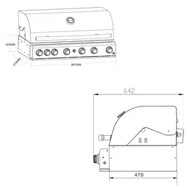 All'Grill Top Line Build-In mit Air System Chef XL edelstahl