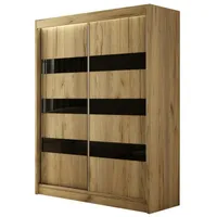 Altdecor Kleiderschrank, Braun, Schwarz, Holzwerkstoff, 120x215x61 cm, Schlafzimmer, Kleiderschränke