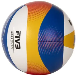 Mikasa Beach Pro DVV1, BV550C, Größe 5, weiß/blau/gelb, 280 Gramm, Spielball