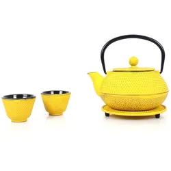Teeservice aus Gusseisen gelb 0,8L
