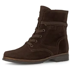 Schnürboots, Blockabsatz, Schnürstiefelette mit schaftumwickelenden Schnürsenkeln, Gr. 42, dunkelbraun, , 66148453-42