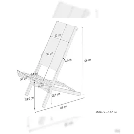 Erst-Holz Wikingerstuhl-Set Lagerfeuerstuhl Anglerstuhl Strandstuhl Partystuhl Stofffarbe weiß V-10-361