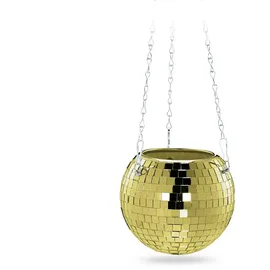 Relaxdays Discokugel Pflanzentopf in Gold Gold,Silber