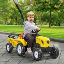 Homcom Trettraktor mit Anhänger Gelb (HOMCOM)