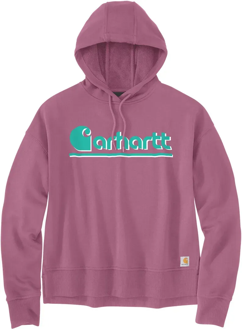 Carhartt Tencel Fiber Series Loose Fit Fall Graphic Dames Hoodie, pink, L Voorvrouw