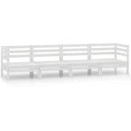 vidaXL Garten-Lounge-Set 4-tlg. weiß Kiefer
