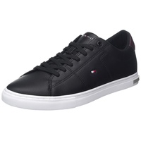 Tommy Hilfiger ESSENTIAL LEATHER DETAIL VULC Vulkanisierte Sneaker Herren, Schwarz (Black), 45