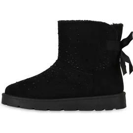 VAN HILL Damen Winter Boots Stiefeletten Bequeme Schuhe 216559 Schwarz, 39 - 39