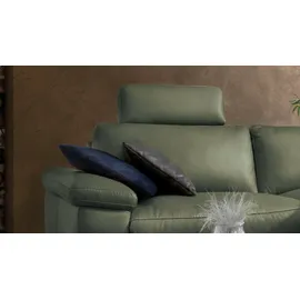 KAWOLA Ecksofa Lola Leder Recamiere rechts moosgrün