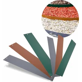 green split Rasenkanten Metall Länge 120 cm, Beeteinfassung, Farbe:Verzinkt,10 Stück 13.5cm