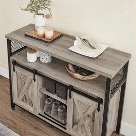 VASAGLE Sideboard, Küchenschrank, mit 2 Schiebetüren, 33 x 100 x 80 cm, verstellbare Ablagen