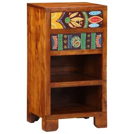 vidaXL Florale Endtabelle Braun Akazie 40 x 35 x 75 cm