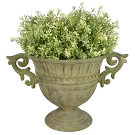 Esschert Design Pflanzkübel Aged Metal Grün Vase rund S 36,2 x 24,5 x 21,5 cm