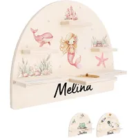 Bärenfreunde® - Personalisiertes Tonie Regal für Kinderzimmer - Magnetisches Toniebox Regal für Toniebox & Figuren mit abgerundeten Ecken & Kanten (Meerjungfrau)