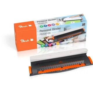 Peach all in one Plastikbindegerät | bis  A3 quer | bindet 50 Blatt  | 4 Blatt Stanzkapazität | geeignet für alle marktüblichen Binderücken | inkl. 15-teiligem Starterset | PB200-09
