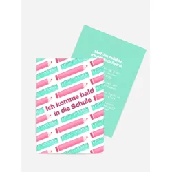 Einladungskarten Einschulung selbst gestalten mit Spruch und Fotos im Onlinedesigner bei Meine-Kartenmanufaktur.de