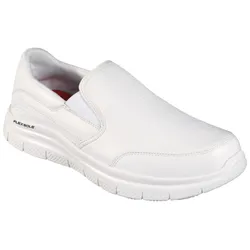 Berufsschuh SKECHERS "FLEX ADVANTAGE SR" Gr. 46, weiß, 46, Leder, Schuhe, Slipper für Gastronomie, Pflege, Krankenhaus mit Stretcheinsatz