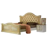 Xlmoebel Schlafzimmer-Set Klassisches Schlafzimmermöbel-Set in edlem Design mit Nachttischen, (3-tlg., Bett + 2x Nachttische), Hergestellt in Europa beige