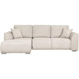OTTO home Ecksofa OTTO HOME "BEATRICE optionale Schlafsofa mit Bettkasten, B/T/H: 265/170/86 cm", beige (creme), B:265cm H:86cm T:170cm, 100% Polyester, Sofas, Ecksofa, L-Form, wahlweise auch mit Bettfunktion und Bettkasten