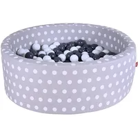 Knorrtoys Bällebad soft grey white dots inkl. 300 Bälle grey/creme