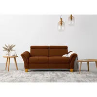 2,5-Sitzer HOME AFFAIRE "Lindgren", rosa (kupfer), B:185cm H:84cm T:93cm, 100% Polyester, Sofas, wahlweise mit TV-Funktion, links oder beidseitig, Kopfteilverstellung