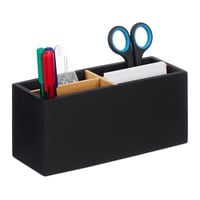 Relaxdays Schreibtisch Organizer, 4 Fächer, schwarz,