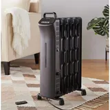 Amazon Basics tragbarer digitaler Ölradiator mit 9 ECO-Wellenrippen und Fernbedienung, 2.000 W, Schwarz