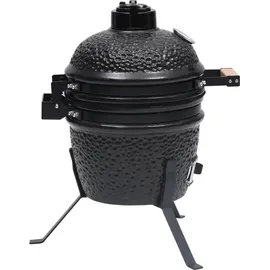 vidaXL 2-in-1 Kamado-Grill Smoker Keramik schwarz