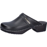 Unbekannt Holz Clog aus Leder mit klassischen Blockabsatz und Riemen an der Clog Oberseite Unisex, 47 - 47 EU