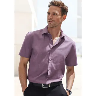 H.I.S. H.I.S Kurzarmhemd »Regular-fit«, elastisches Jaquard-Kurzarmhemd Gr. XXL (45/46) N-Gr, aubergine, , 41310119-XXL N-Gr